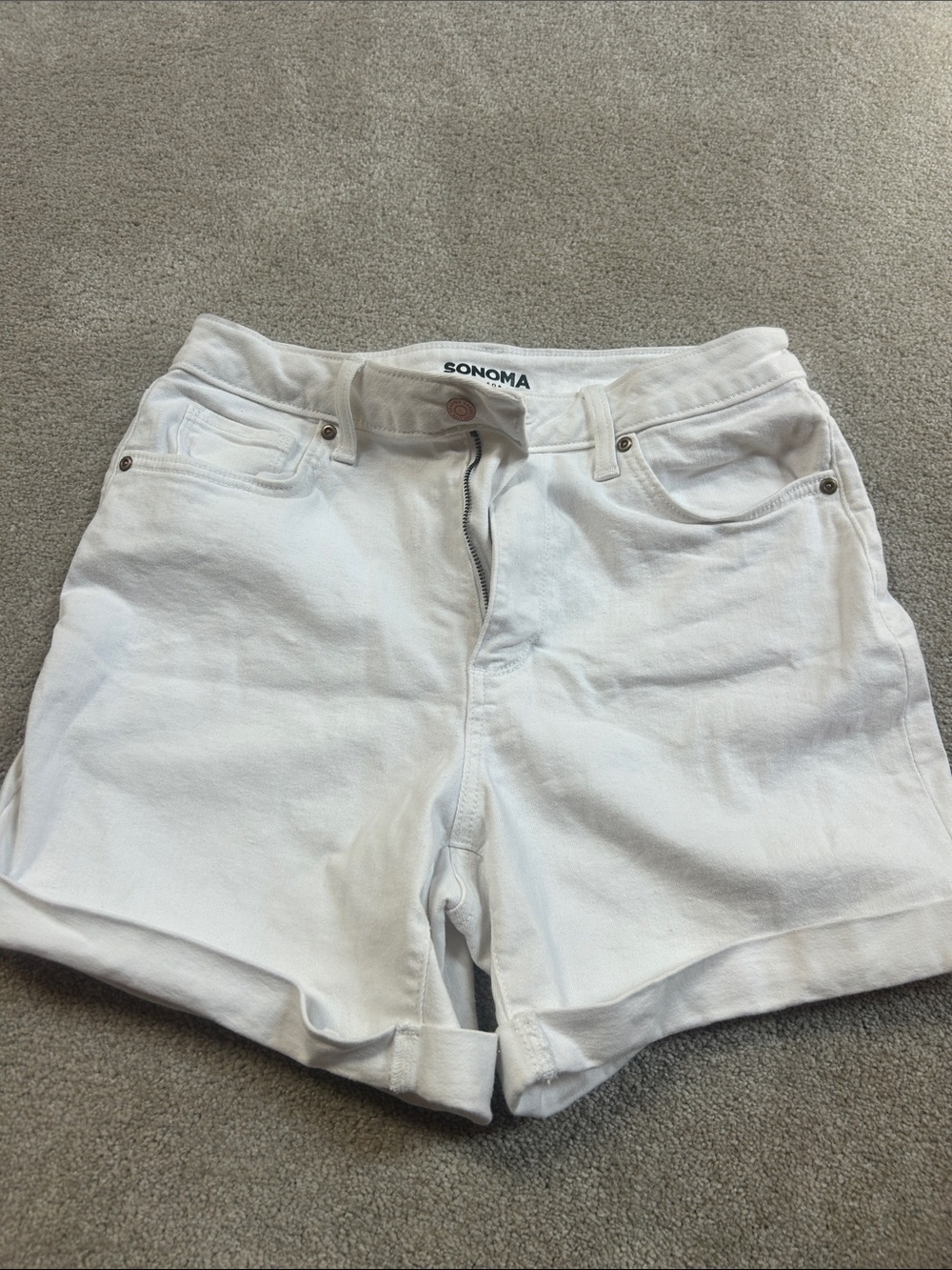 Sonoma White Cotton Jean Shorts